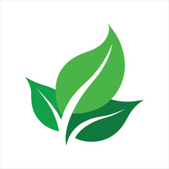Abstract Green Leaf Eco Vector Design