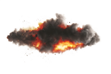 Fiery blast cloud isolated on a transparent background