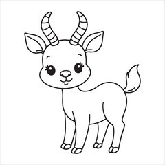 Cute Baby Antelope Cartoon Vector Safari Animal Clipart for Kids Nursery Decor & Wildlife Designs