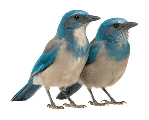 Obraz premium Blue birds pair displaying unique characteristics in natural habitat isolated on transparent background