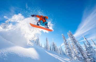snowboarder jumping in the air