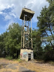 old watch tower on inner German border on East German side