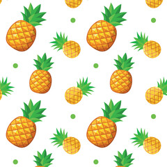 Seamless Pineapple Pattern – Tropical Fruit Design