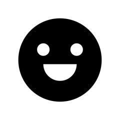 Fototapeta premium Smiling face icon, solid fill happy emoji for good feedback