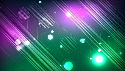 Abstract glowing lines and circles on a dark background