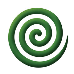 3D design element green abstract fluffy shape