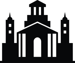 Obraz premium A large building with a large building on the top