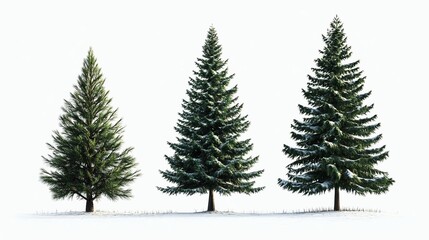 Obraz premium Three stylized evergreen trees