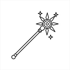 Magic Wand Icon Line Art Vector