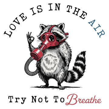 funny cartoon raccoon illustration