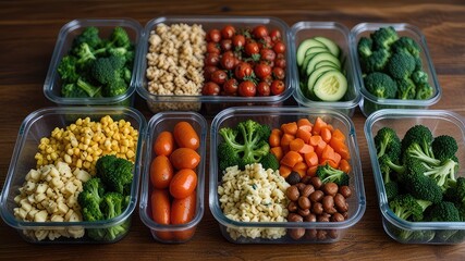Healthy Vegan Meal Prep with Fresh Vegetables