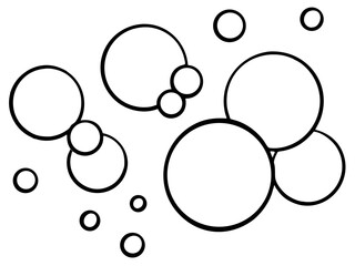bubbles black silhouette vector