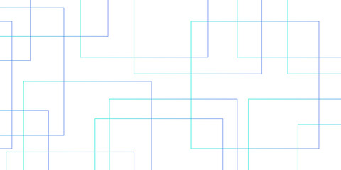 Seamless modern white and blue color technology concept geometric line. Abstract colorful geometric pattern square and random lines rectangular shape. Overlapping layout, 3D wall pattern.
