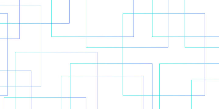 Seamless modern white and blue color technology concept geometric line. Abstract colorful geometric pattern square and random lines rectangular shape. Overlapping layout, 3D wall pattern.