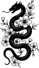 Obraz premium dragon tattoo tribal skull tattoo, rose tattoo floral tattoo, vector bundle