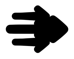 Stylized Right Arrow with Three Horizontal Lines, a black minimalist design.