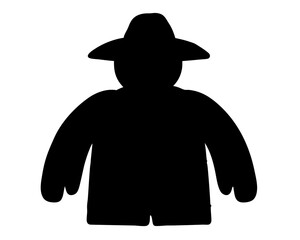 Silhouette of a person in a cowboy hat and casual clothing
