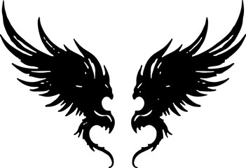 Obraz premium dragon tattoo tribal skull tattoo, rose tattoo gothic art, , flower vector art