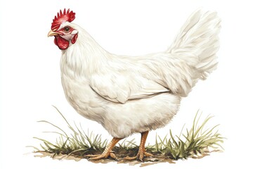 Fototapeta premium White hen illustration
