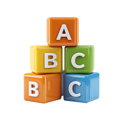 ABC Alphabet Blocks Isolated on White 