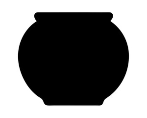 Black silhouette of a cauldron, representing fortune, magic, or St. Patrick's Day