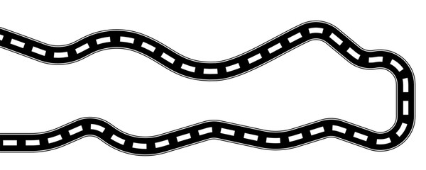 Curve road icon, highway winding line. Curve roadway illustration top view, road way