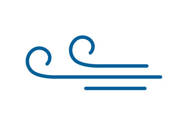 Wind blow vector icon. Fresh air motion, windy wave, cartoon smoke and motion vapor