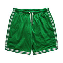 Green pair of shorts with white stripes