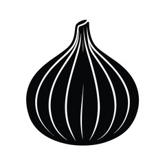 garlic silhouette on white background