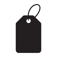 Blank black paper price tag with string, ideal for sale, retail, or gift labeling