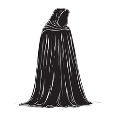 Naklejka premium A cloaked figure stands silently in mystery and silhouette.