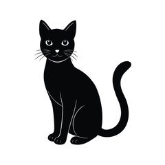 Obraz premium black cat on white background