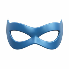 Blue superhero eye mask with smooth surface, isolated on transparent background.