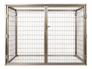 rectangle shape cage gate isolated on white background PNG , AI GENERATED