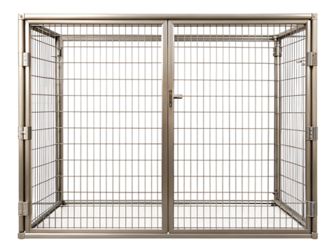 rectangle shape cage gate isolated on white background PNG , AI GENERATED