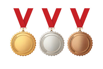gold medal with ribbon