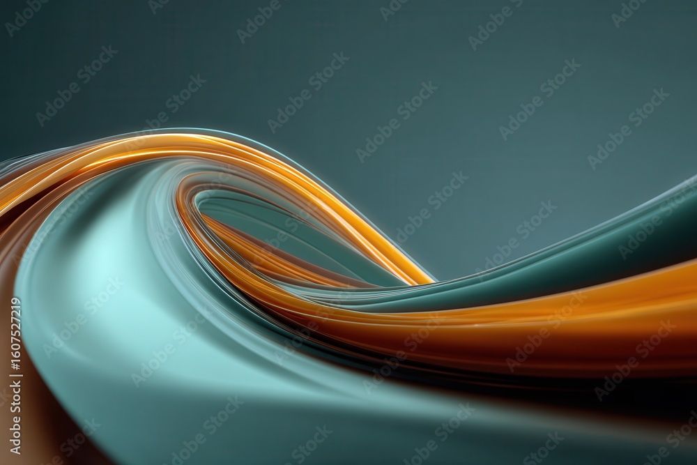 Poster colorful abstract swirling design of smooth and flowing shapes in warm shades, showcasing artistic f