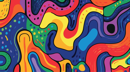 Abstract Vibrant Colorful Pattern with Simple Lines