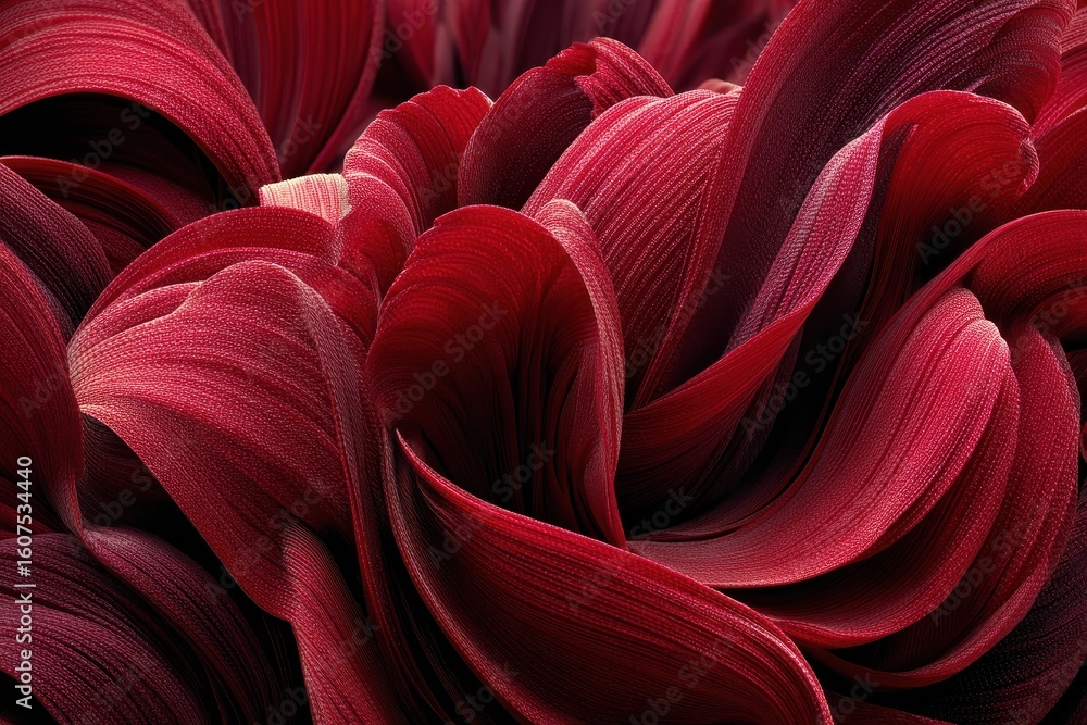 Poster vibrant red flower petals creating a rich tapestry of texture and color in a close-up view designed 