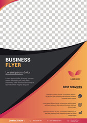 Modern Gradient Business Flyer Template with Orange and Black Curve Design