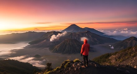 Lone Hiker Red Jacket