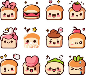 Adorable Emoji Face Icons Set 1