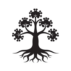 Tree Of Life With Hammer Roots Silhouette