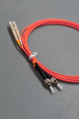 Fiber optic multimode LC patch cord for server rooms or data centers