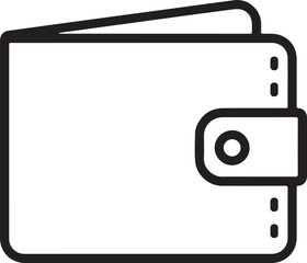 Black Line Wallet Outline Logo On White Background For Payment Solutions