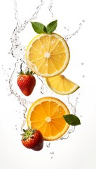 lemon and water splash