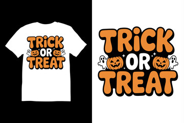 Trick or Treat Halloween T-shirt vector Design design with white background.