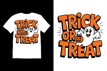 Trick or Treat Halloween T-shirt vector Design design with white background.