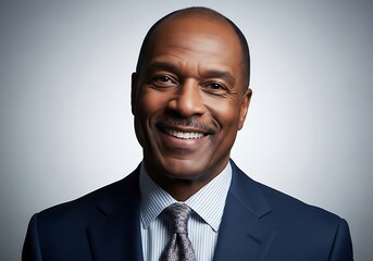 Confident and professional portrait of a smiling businessman in a formal suit, perfect for corporate, leadership, and motivational themes.