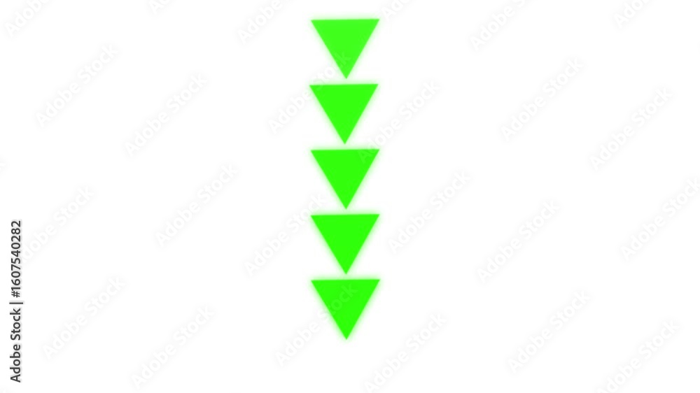 Poster 4k animated arrow direction sign on white background, abstract directional triangle arrow loading ba